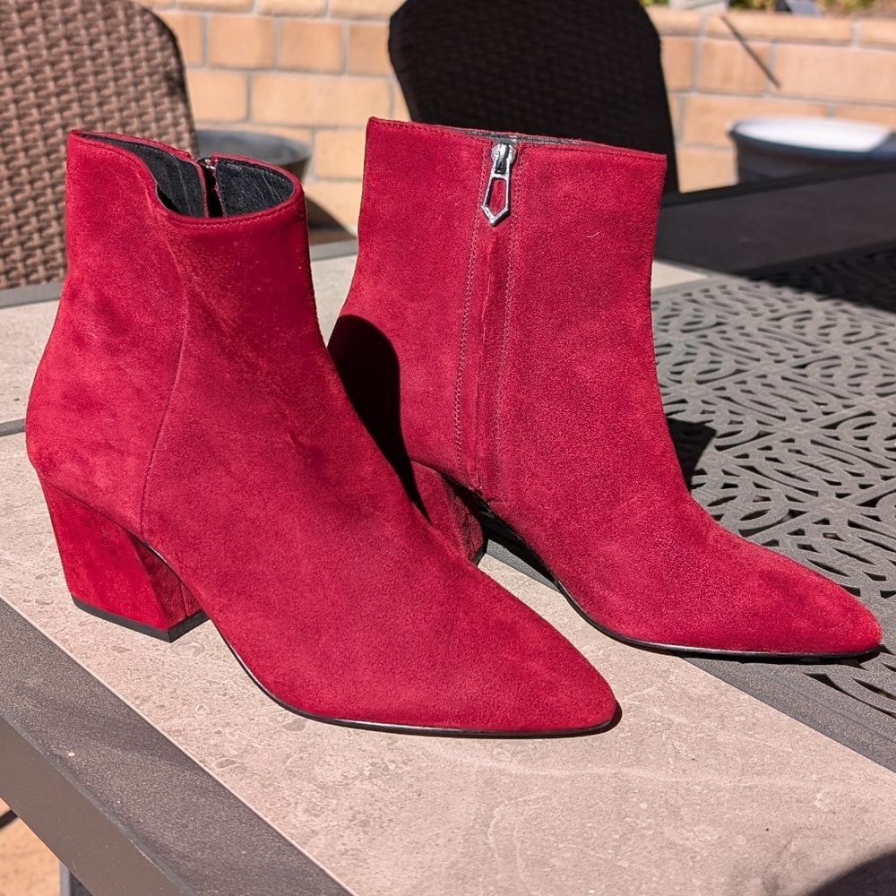 NWOT Botkier Sasha burgundy suede ankle boot